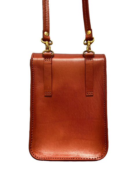 Lima Cognac Leather Crossbody Bag