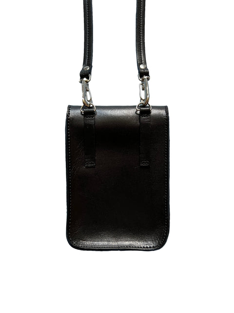 Lima Black Leather Crossbody Bag
