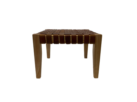 Petit Woven Leather Side Table