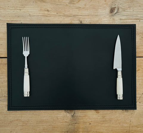Black Leather Placemat